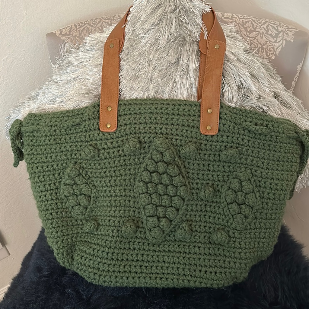 Handcrafted Green Tote Bag